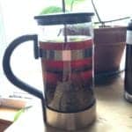 A long infusion steeping in a French press.