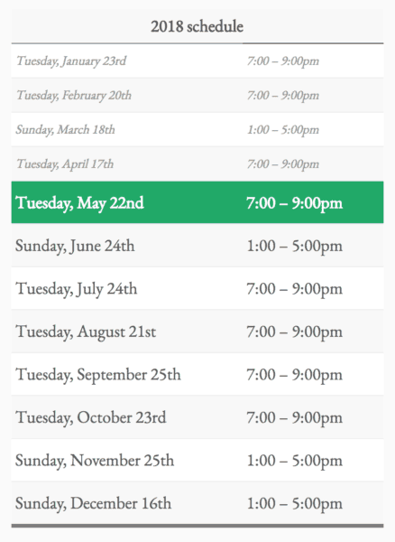 TEMP clinic schedule